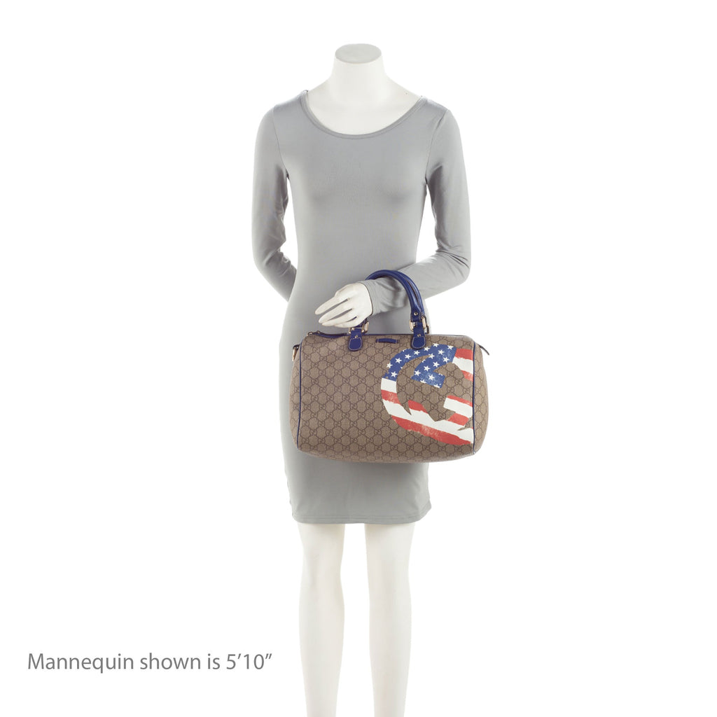 Gucci Limited Edition GG Supreme Unicef America Flag Boston Bag