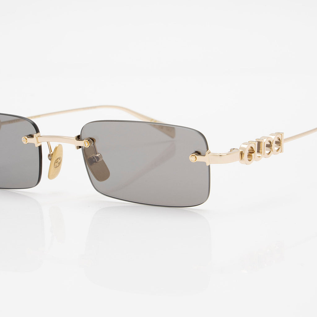 Gucci Logo Rimless Rectangular Sunglasses