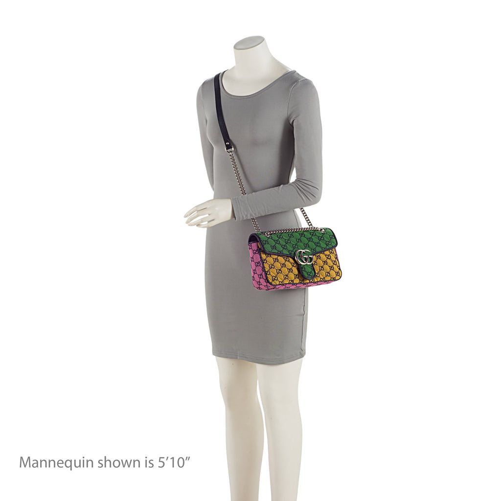 Gucci Multicolor Matelasse GG Canvas Marmont Small Shoulder Flap Bag (SHF-pRWNuq)