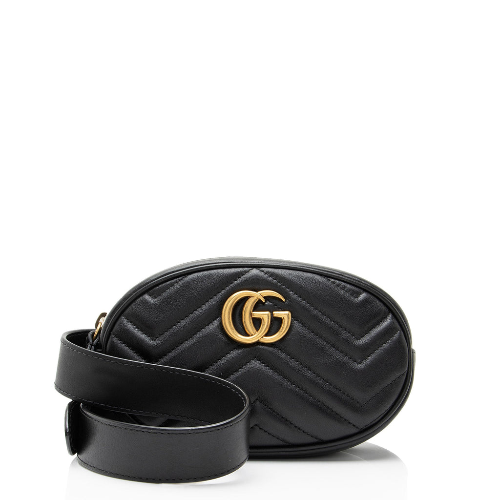 Gucci Matelasse Leather GG Marmont Belt Bag - Size 34 / 85