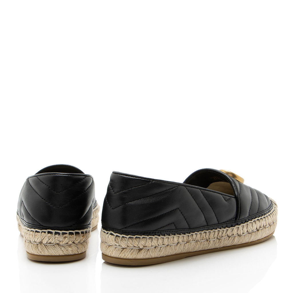 Gucci Matelasse Leather GG Marmont Espadrilles - Size 6.5 / 36.5