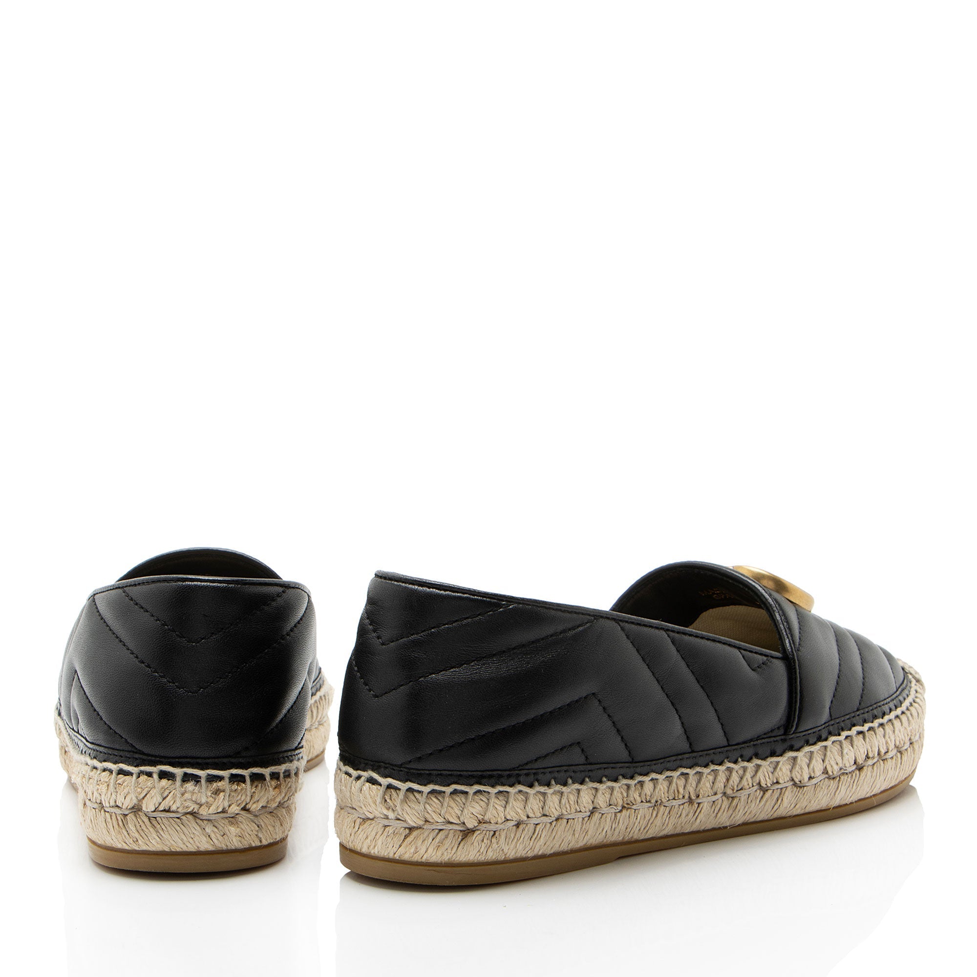 Gucci Matelasse Leather GG Marmont Espadrilles - Size 6.5 / 36.5