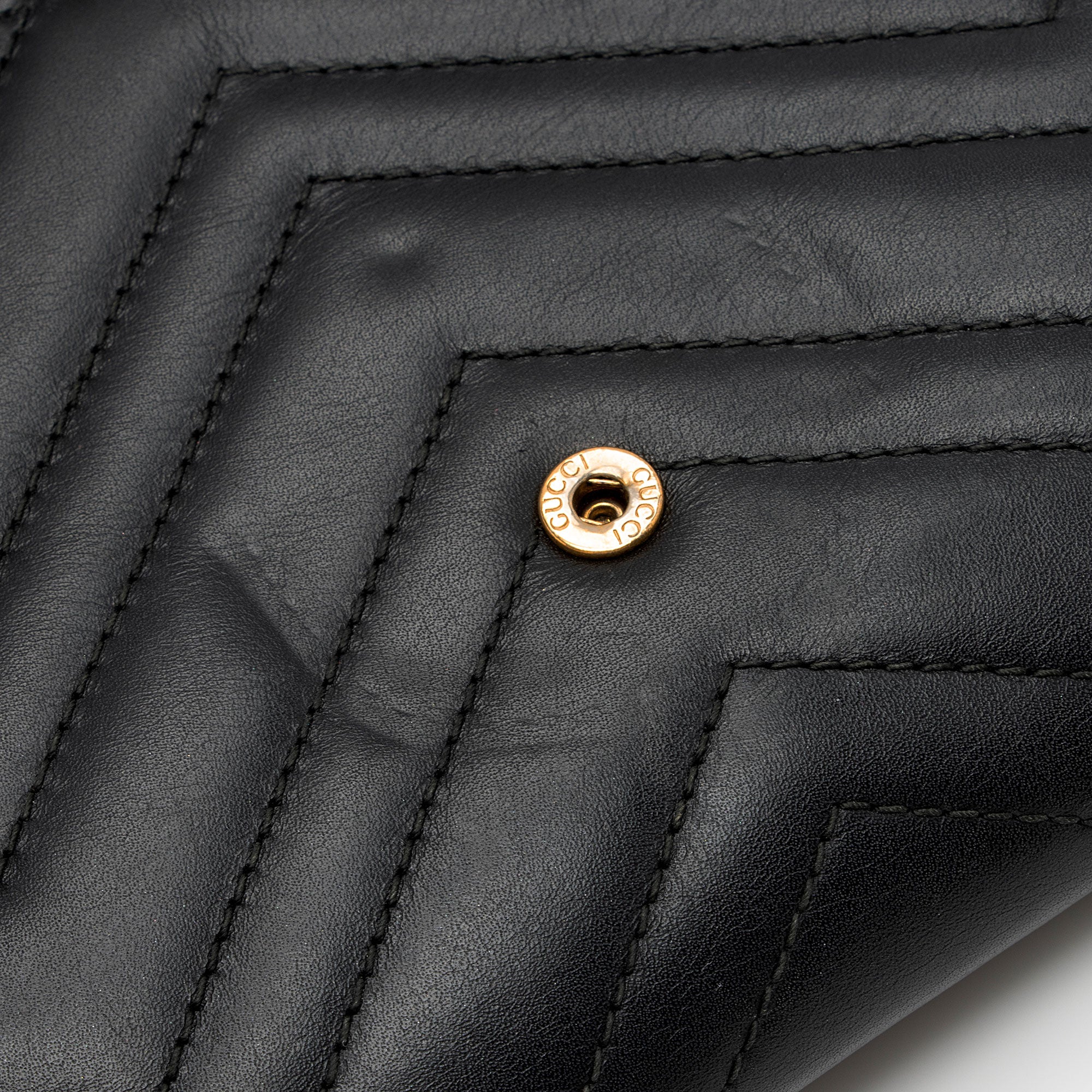 Gucci Matelasse Leather GG Marmont Flap Mini Wallet Bag (SHF-6xoeZx)