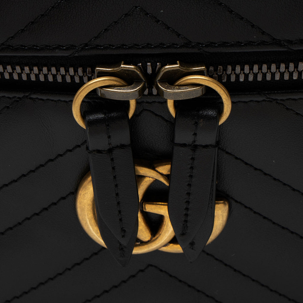 Gucci Matelasse Leather GG Marmont Vanity Large Top Handle