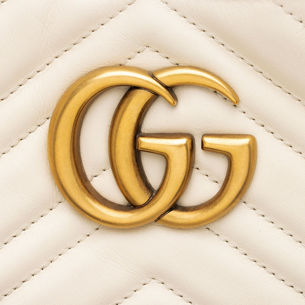 Gucci Matelasse Leather GG Marmont Medium Chain Shoulder Bag