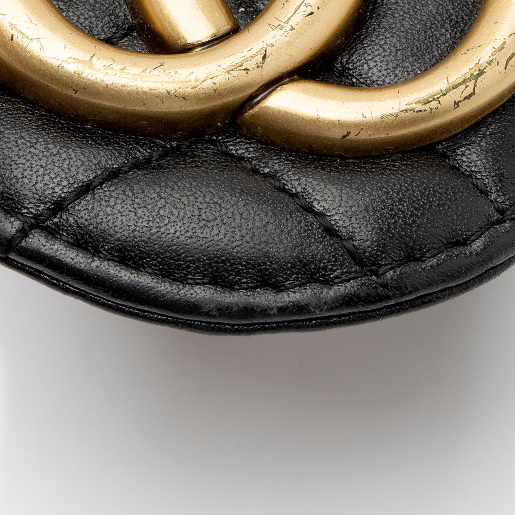 Gucci Matelasse Leather GG Marmont Mini Square Chain Bag (SHF-WW8qZG)