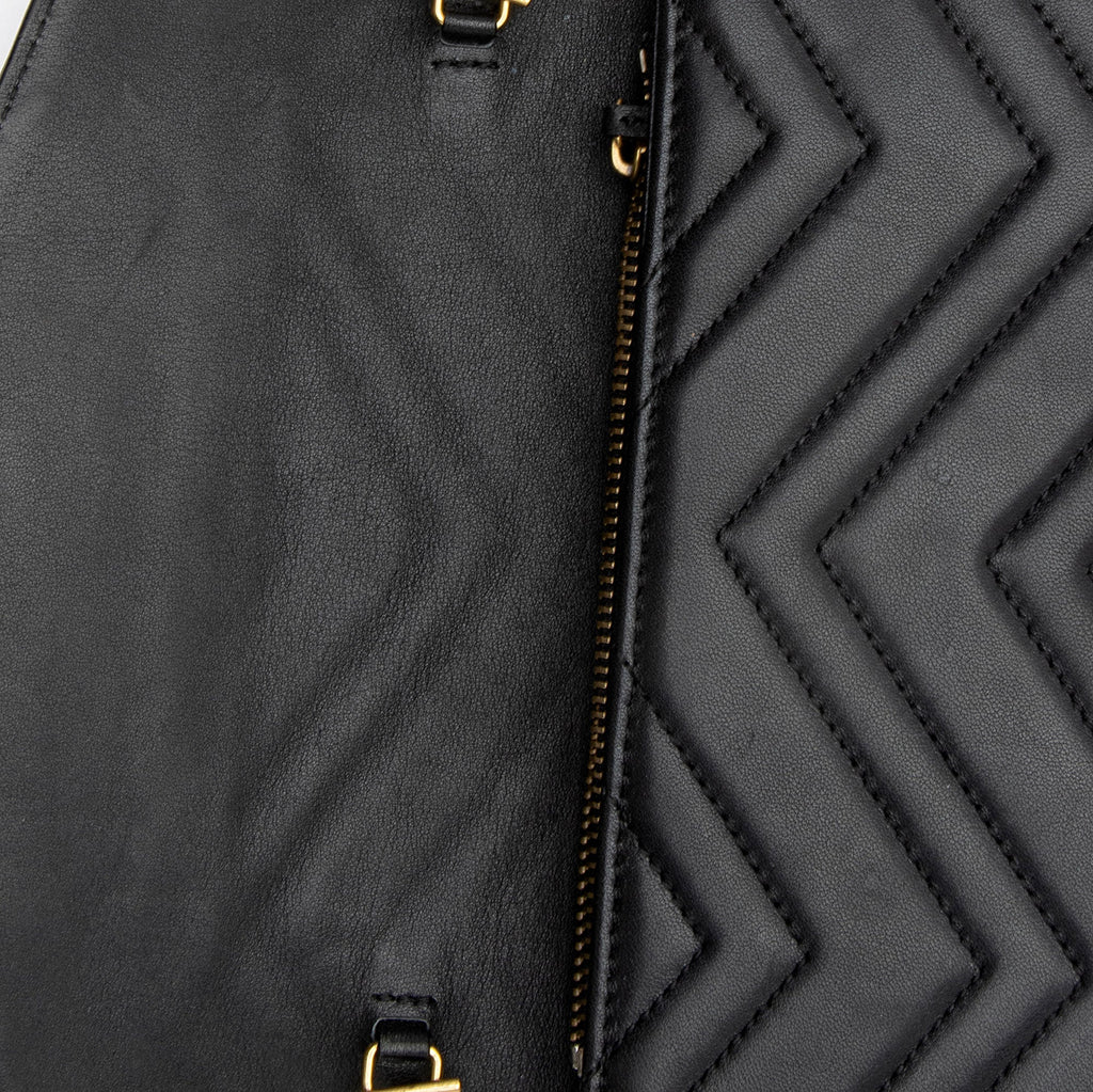Gucci Matelasse Leather GG Marmont Mini Square Chain Bag (SHF-WW8qZG)