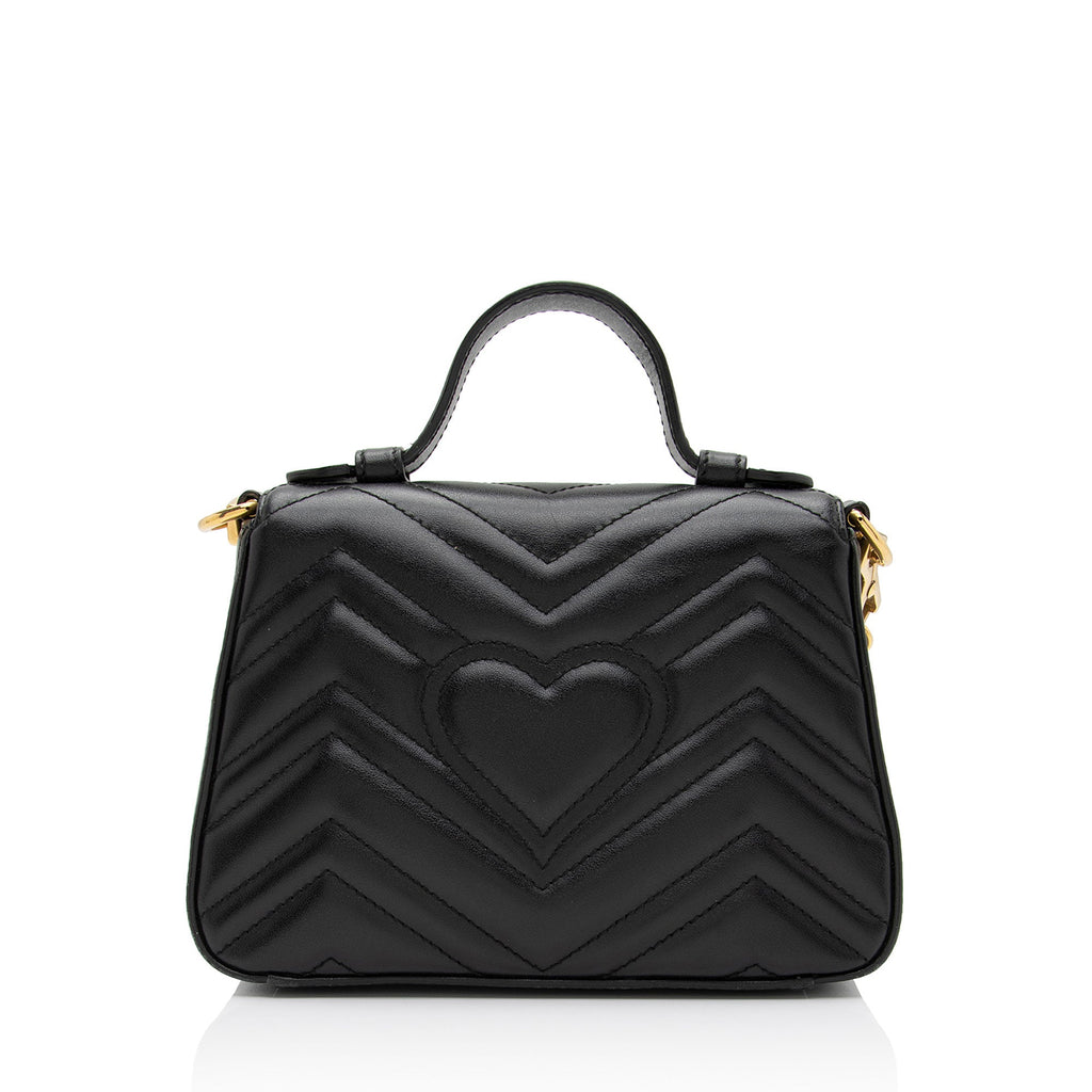 Gucci Matelasse Leather GG Marmont Mini Top Handle Bag (SHF-7cobGM)