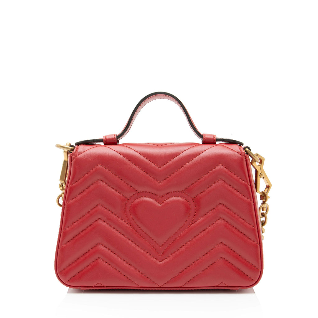 Gucci Matelasse Leather GG Marmont Mini Top Handle Bag