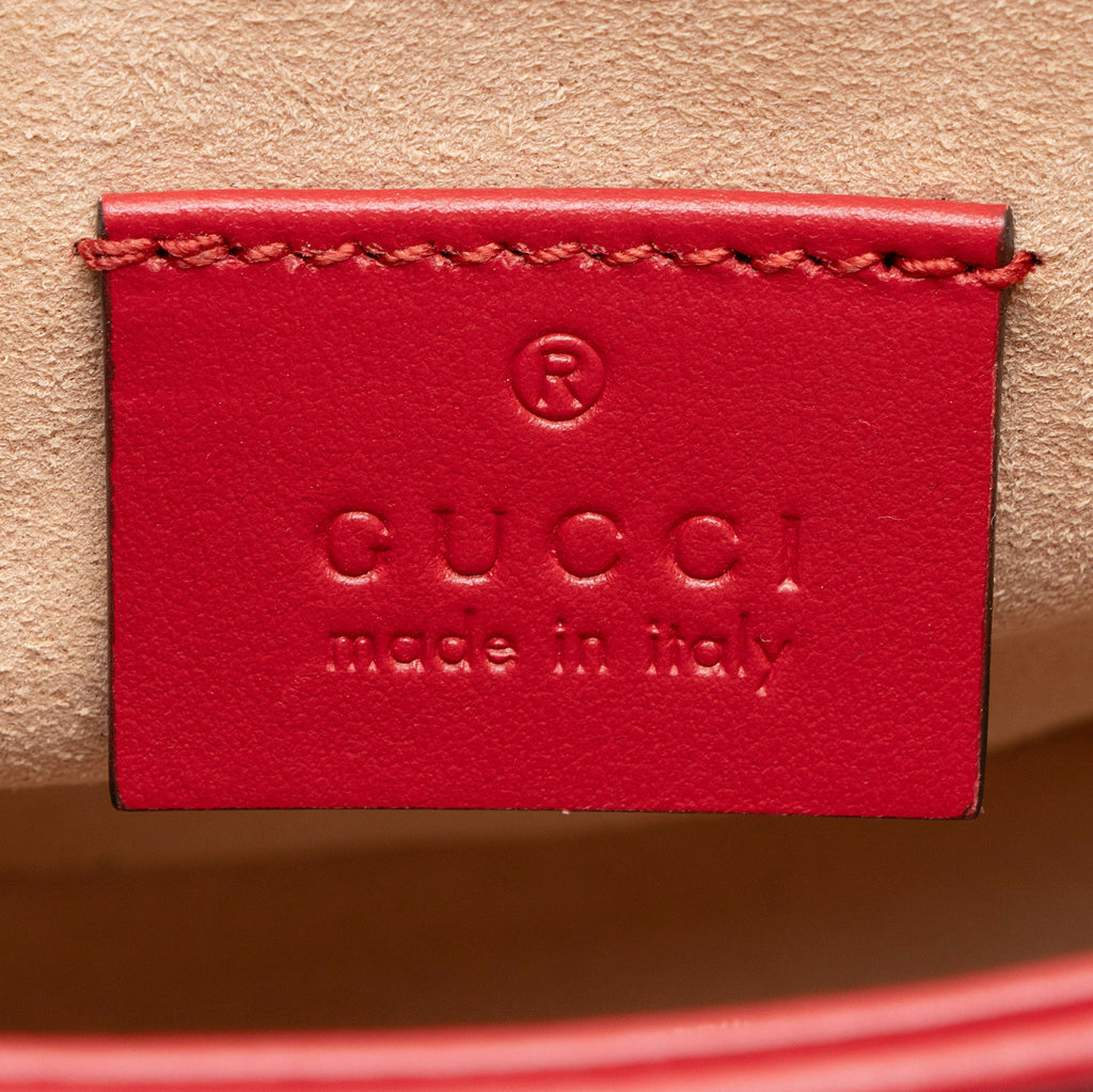 Gucci Matelasse Leather GG Marmont Mini Top Handle Bag