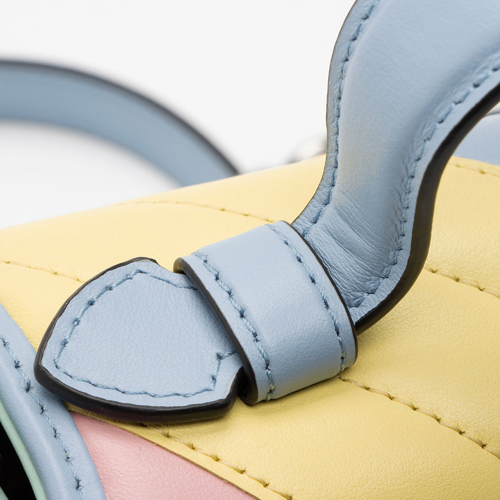Gucci Diagonal Matelasse Leather GG Marmont Mini Top Handle