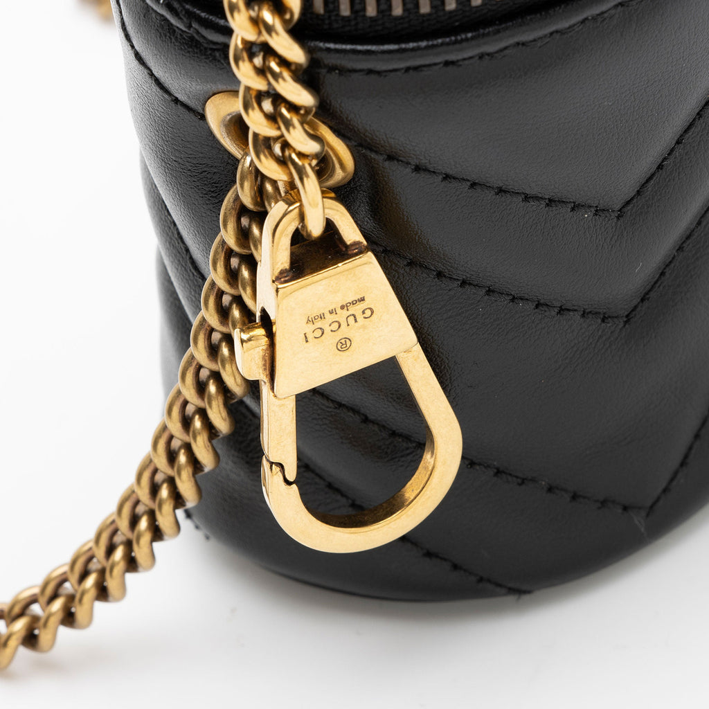 Gucci Matelasse Leather GG Marmont Mini Vanity Top Handle