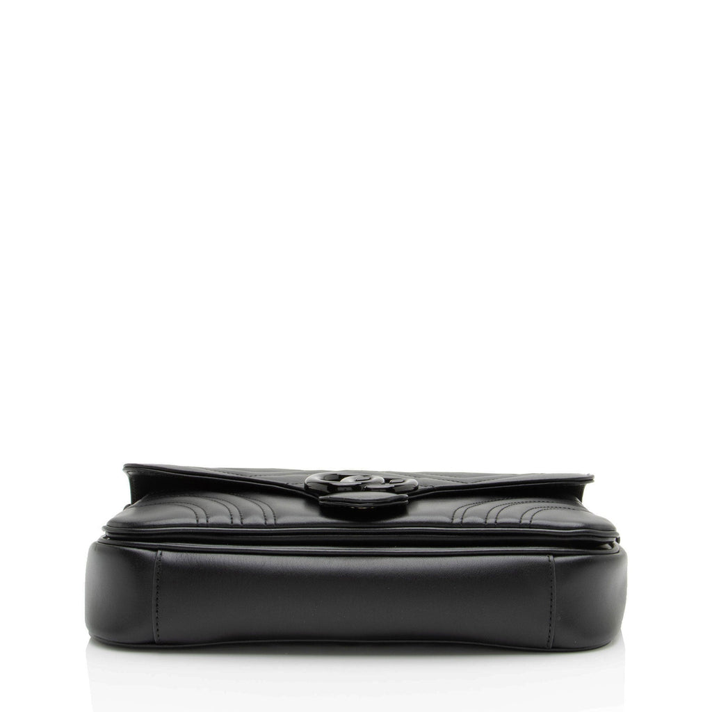 Gucci Matelasse Leather GG Marmont Monochrome Small Flap Bag