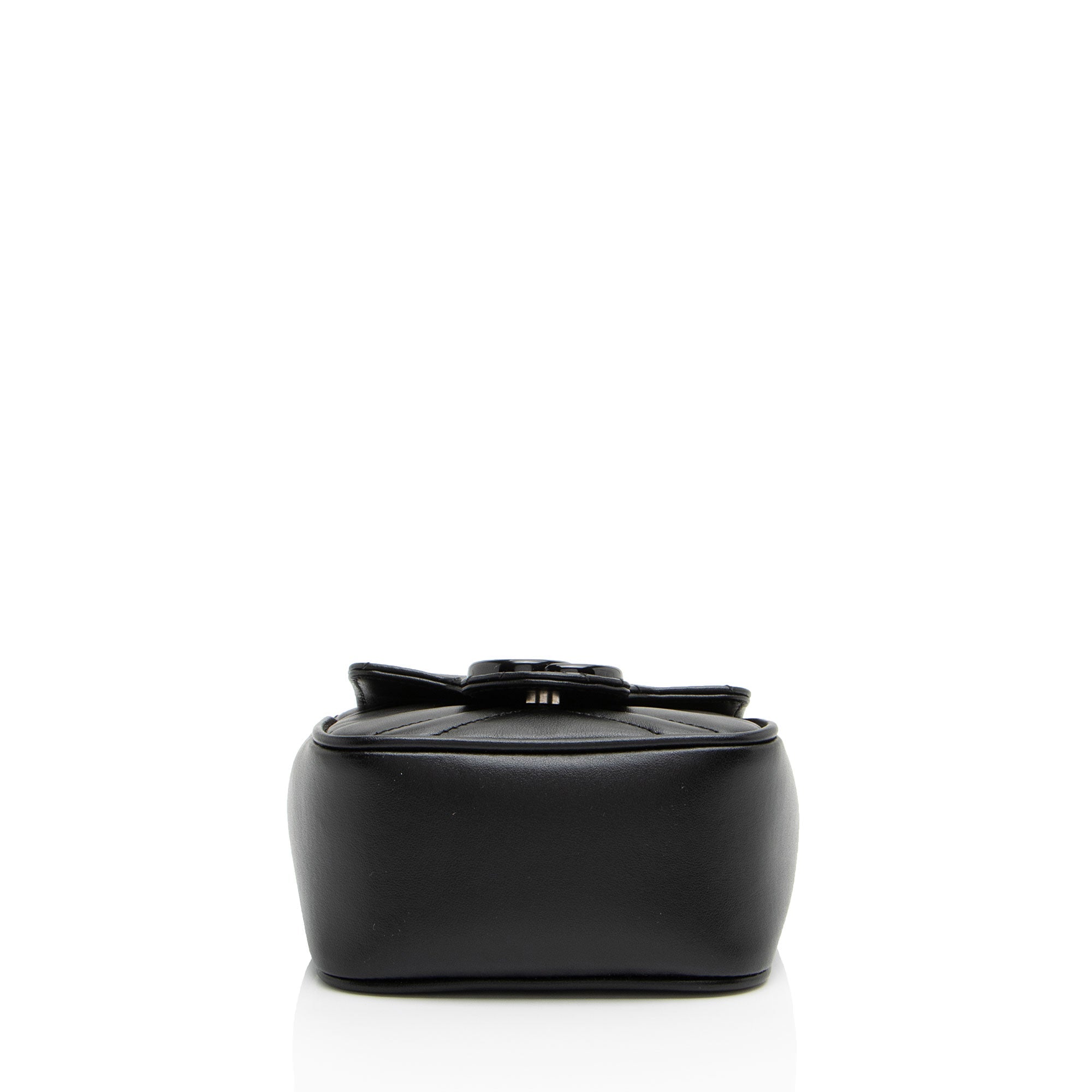 Gucci Matelasse Leather GG Marmont Monochrome Square Chain Belt Bag