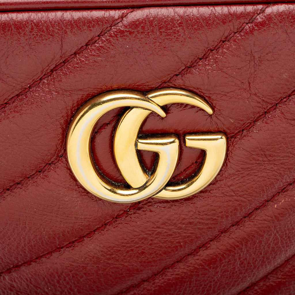 Gucci Diagonal Matelasse Leather GG Marmont Rectangular Mini Shoulder Bag