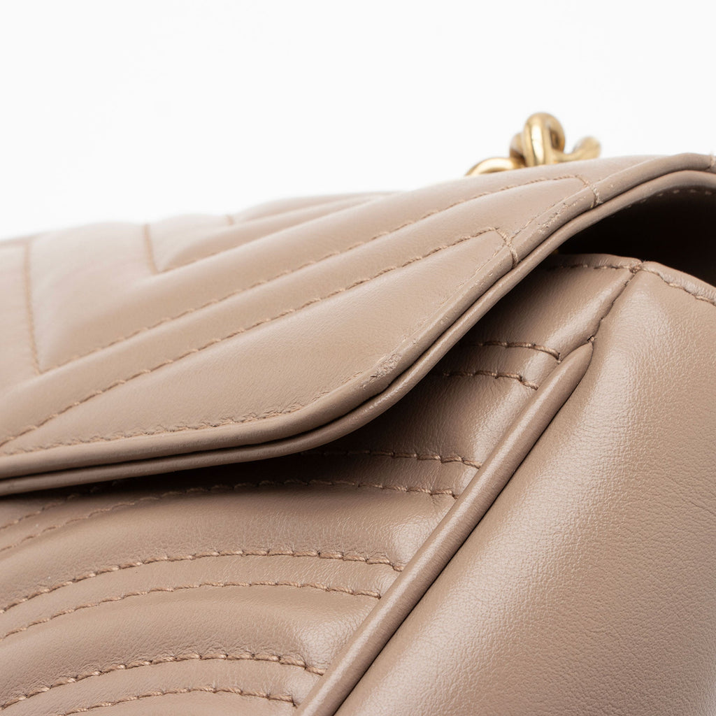 Gucci Matelasse Leather GG Marmont Small Flap Bag