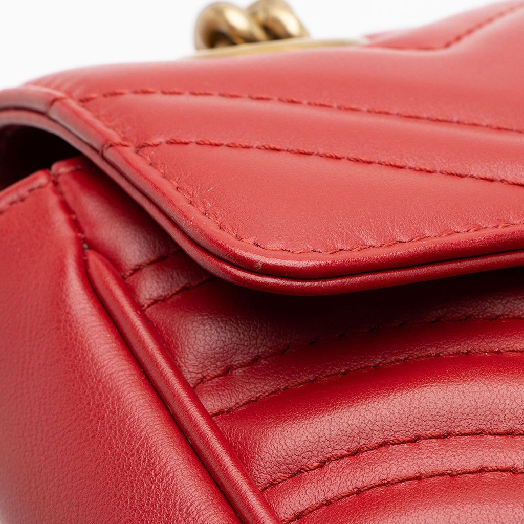 Gucci Matelasse Leather GG Marmont Small Flap Bag