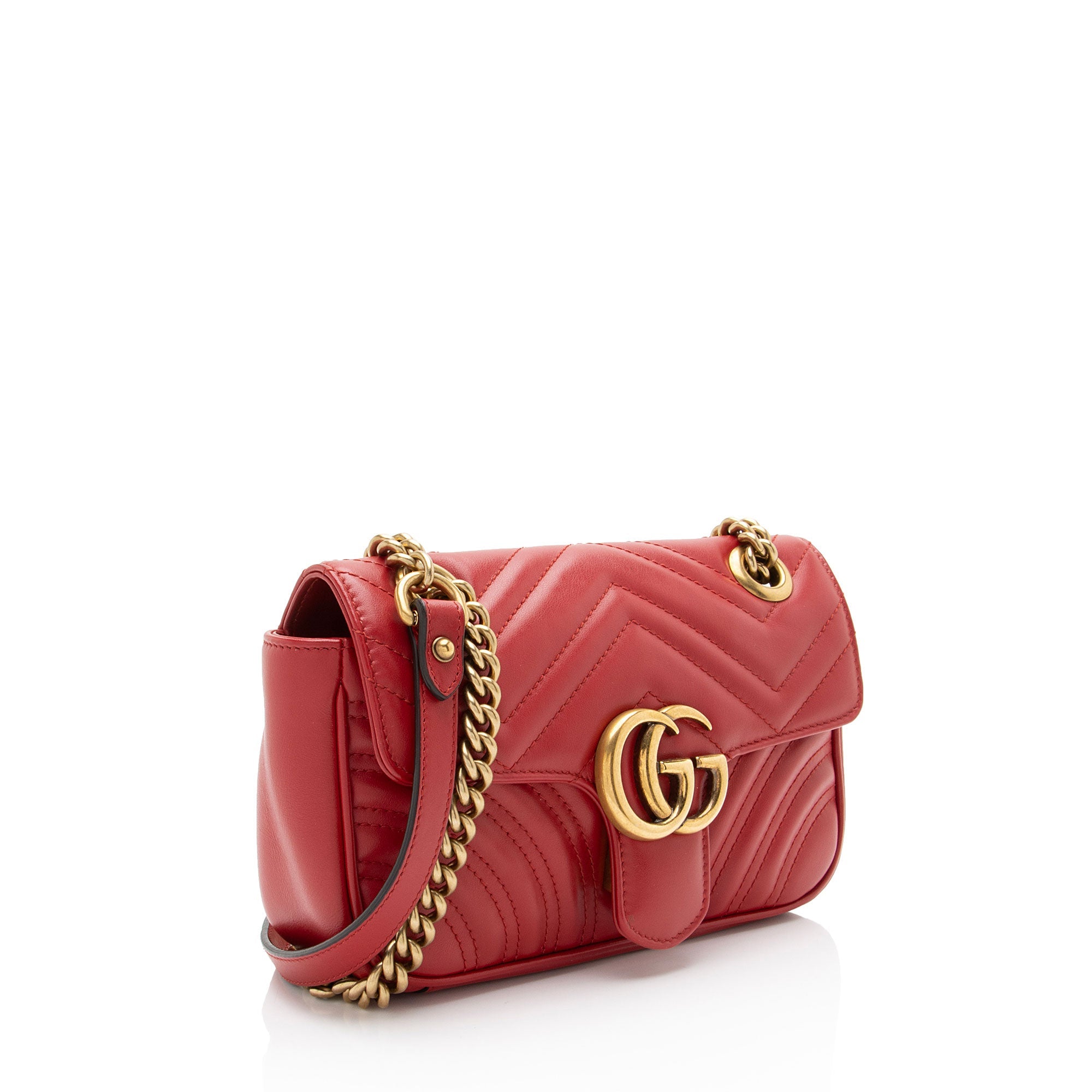Gucci Matelasse Leather GG Marmont Small Flap Bag