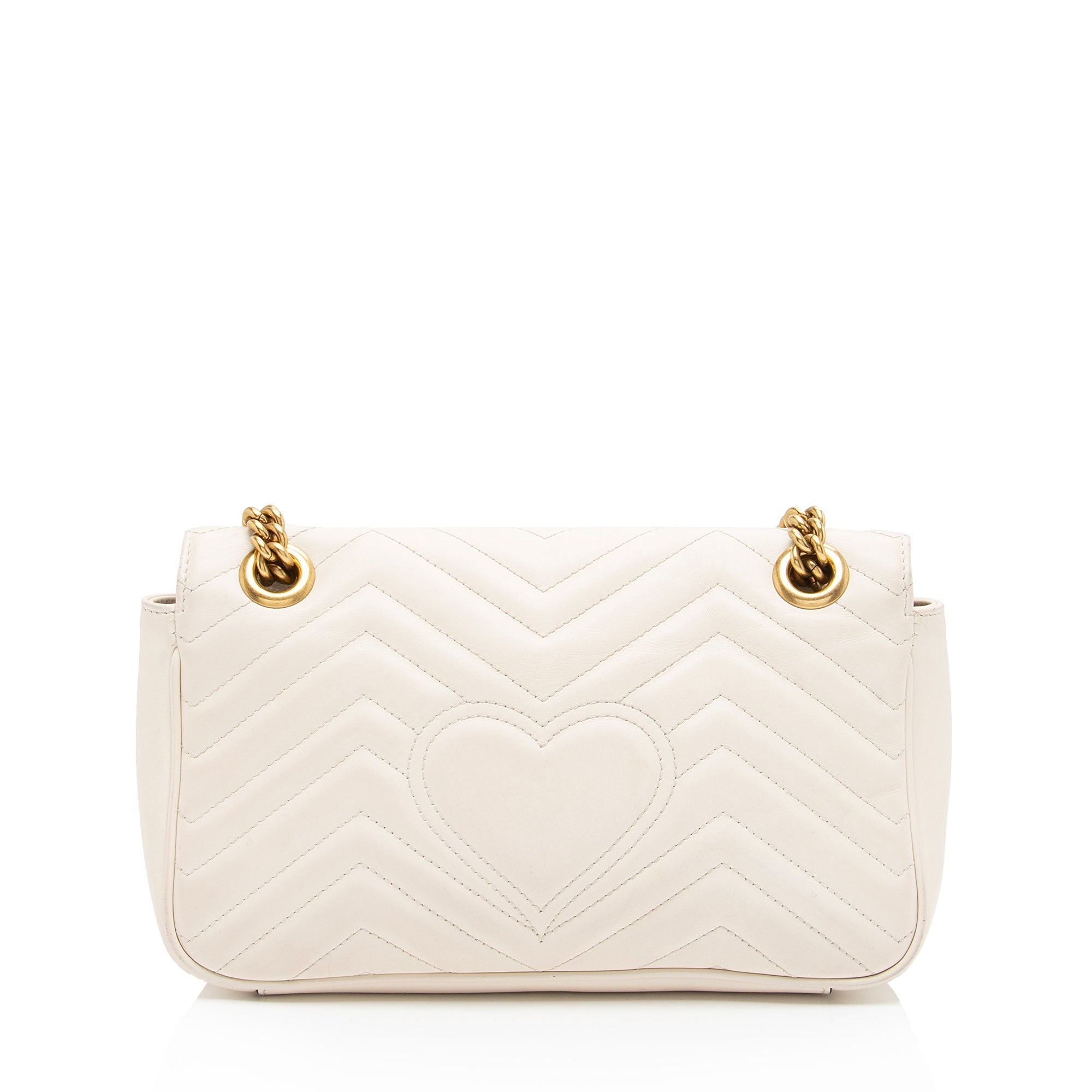 Gucci Matelasse Leather GG Marmont Small Flap Shoulder Bag (SHF-gduwv8)