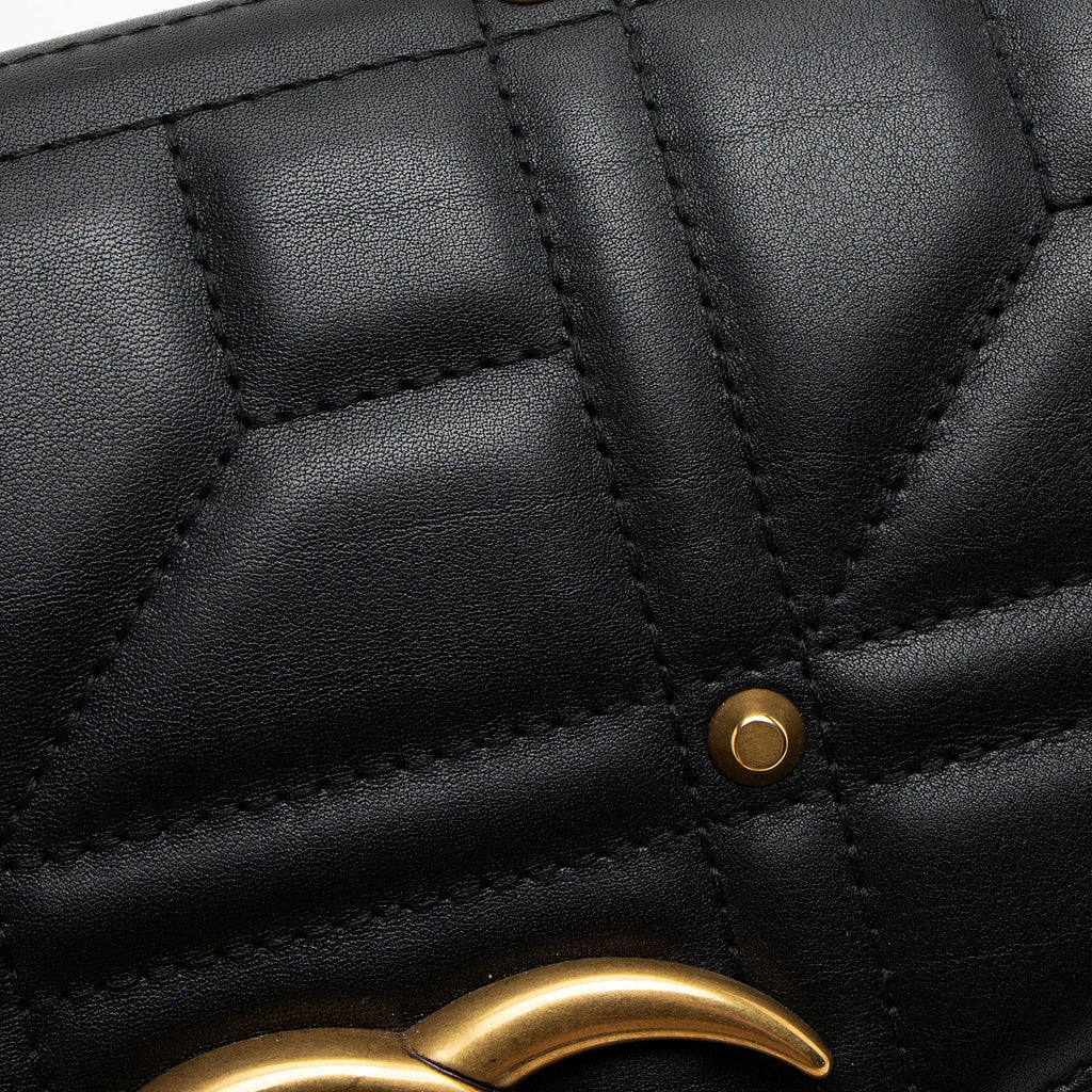Gucci Matelasse Leather GG Marmont Studded Large Flap Bag