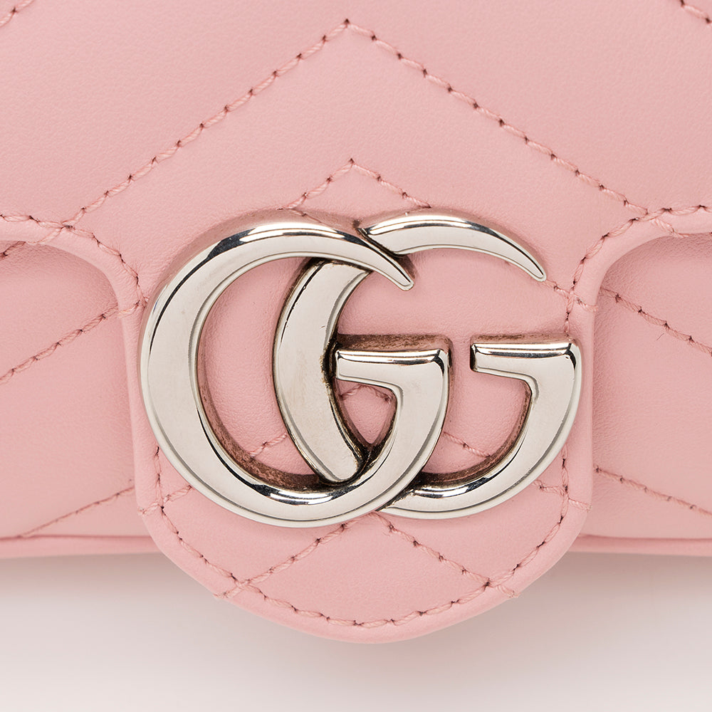 Gucci Matelasse Leather GG Marmont Super Mini Bag (SHF-19506)