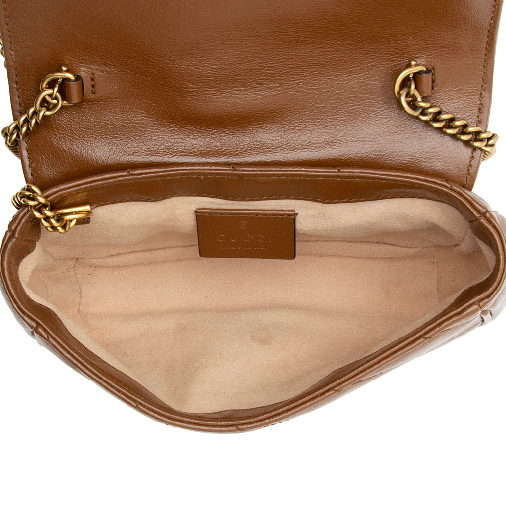 Gucci Matelasse Leather GG Marmont Super Mini Bag (SHF-E9ZcFF)