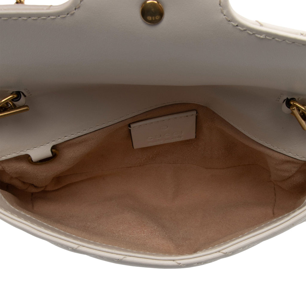 Gucci Matelasse Leather GG Marmont Super Mini Flap Bag (SHF-4vMIDn)