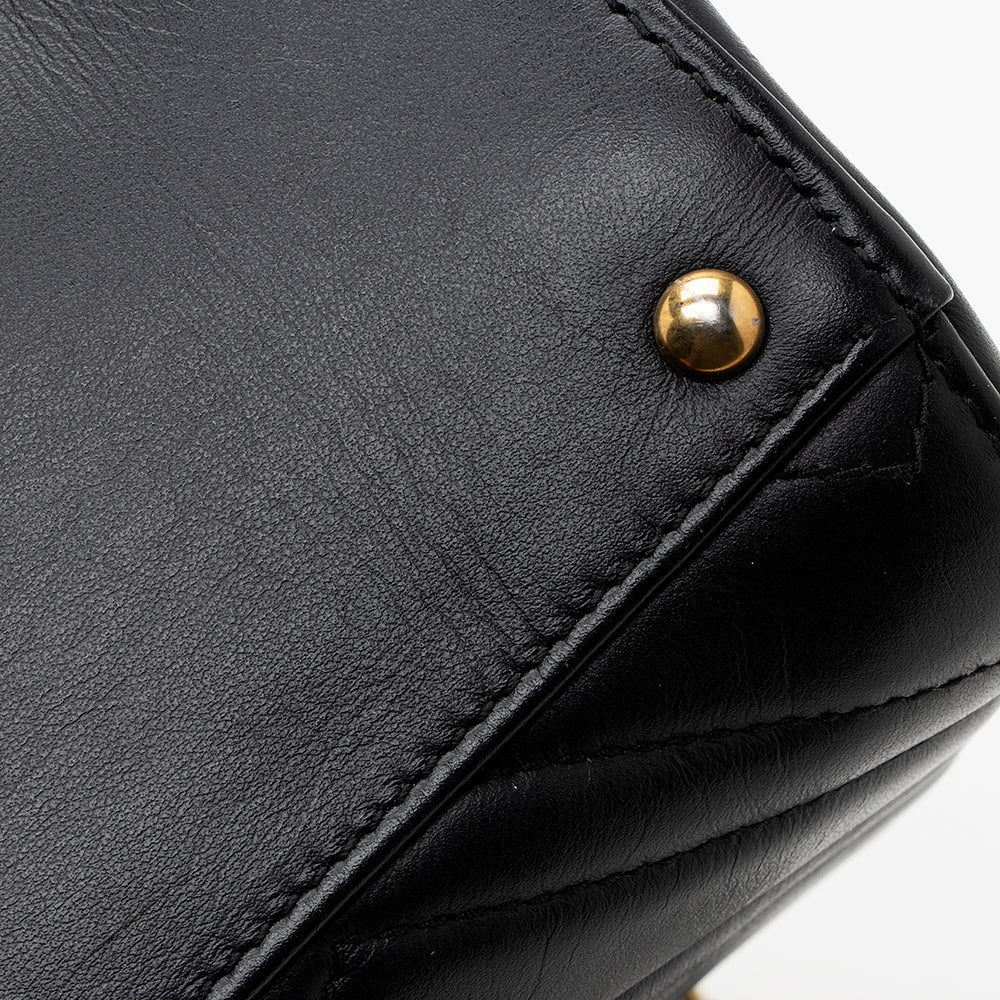 Gucci Matelasse Leather GG Marmont Top Handle Small Satchel (SHF-19560)