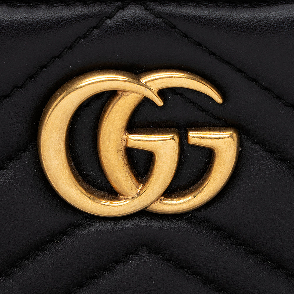 Gucci Matelasse Leather GG Marmont Top Handle Small Satchel (SHF-19560)