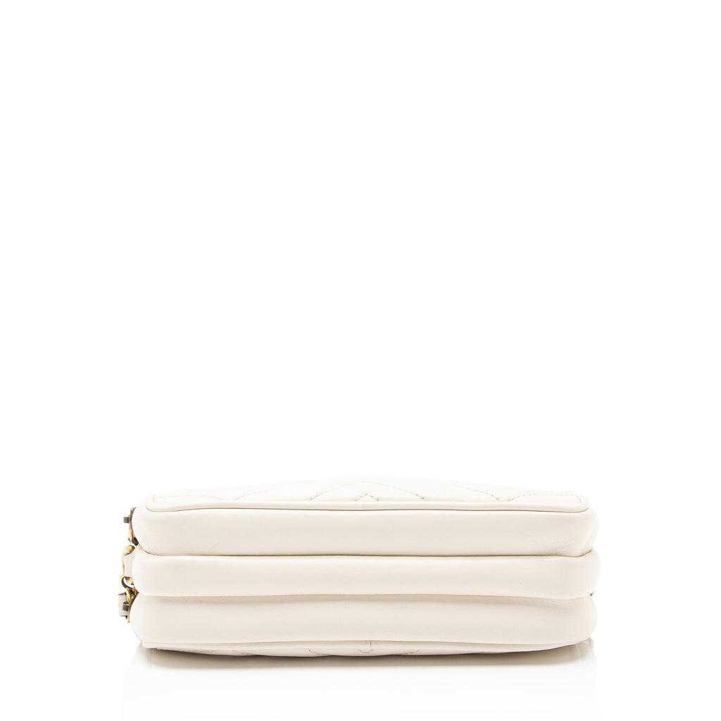Gucci Matelasse Leather GG Marmont Triple Zip Mini Bag