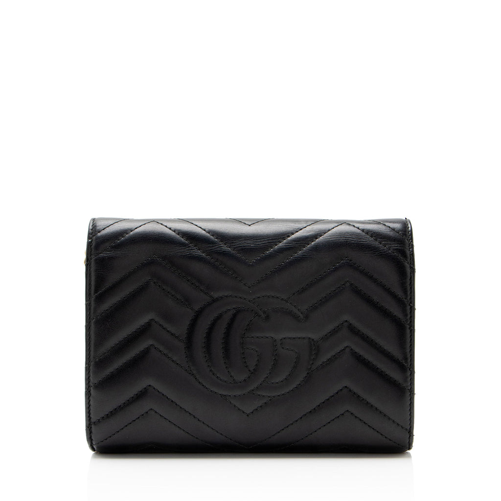 Gucci Matelasse Leather GG Marmont Wallet on Chain