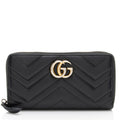 Gucci Matelasse Leather GG Marmont Zip Wallet