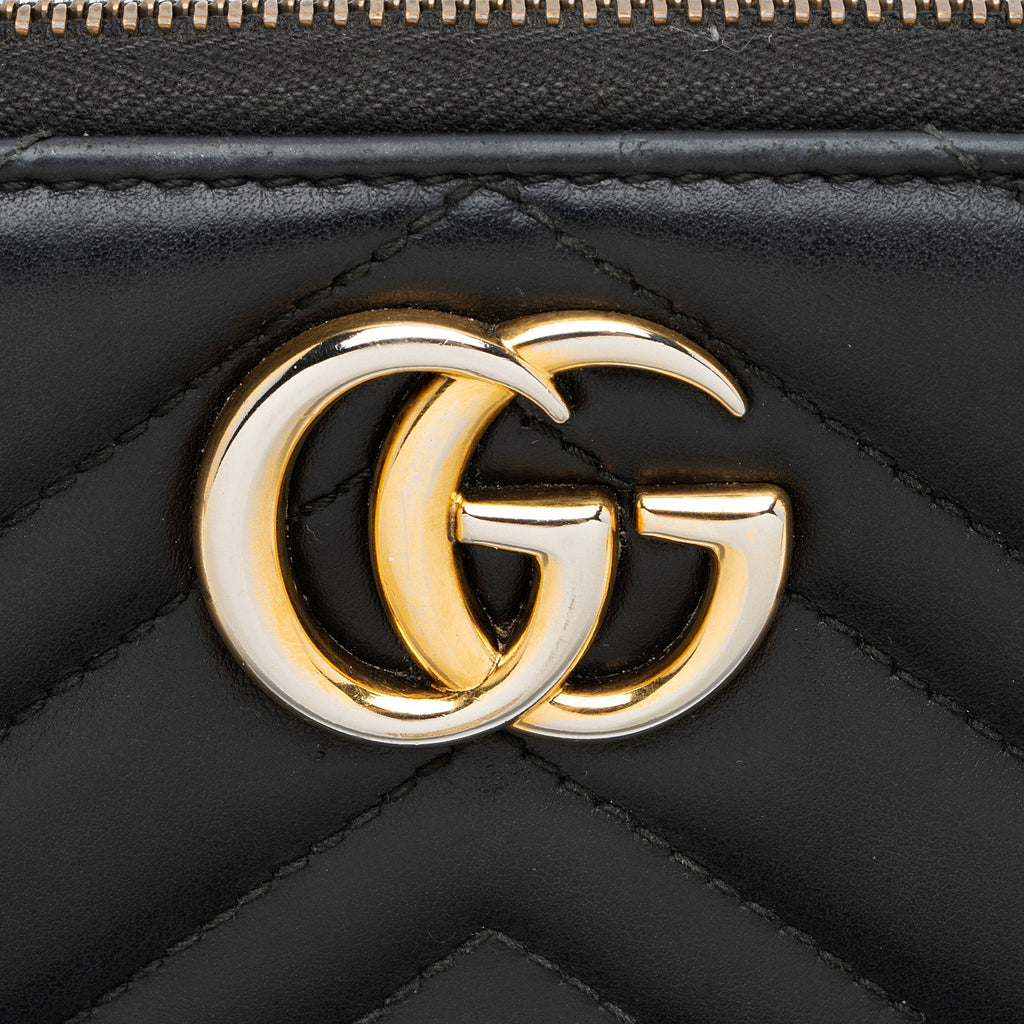 Gucci Matelasse Leather GG Marmont Zip Wallet