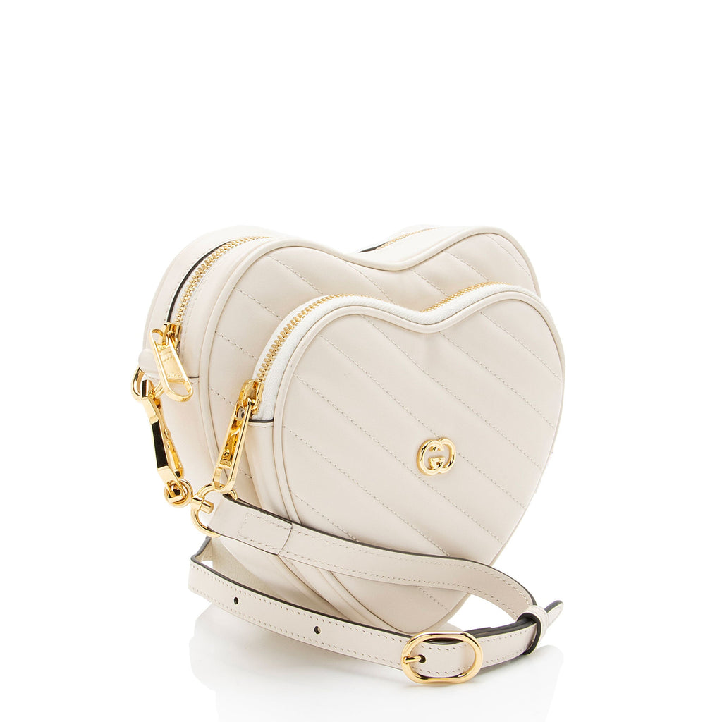 Gucci Matelasse Leather Interlocking G Heart Mini Shoulder Bag