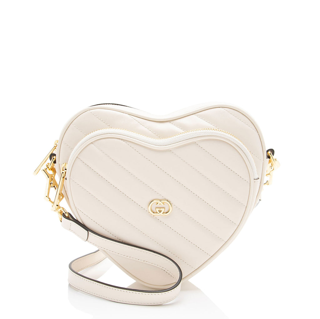 Gucci Matelasse Leather Interlocking G Heart Mini Shoulder Bag