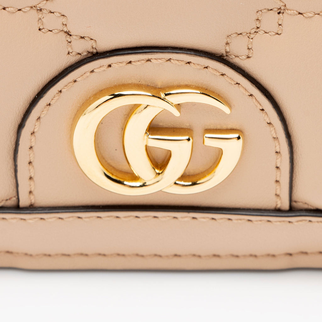 Gucci Jumbo GG Matelasse Leather Marmont Card Case Wallet