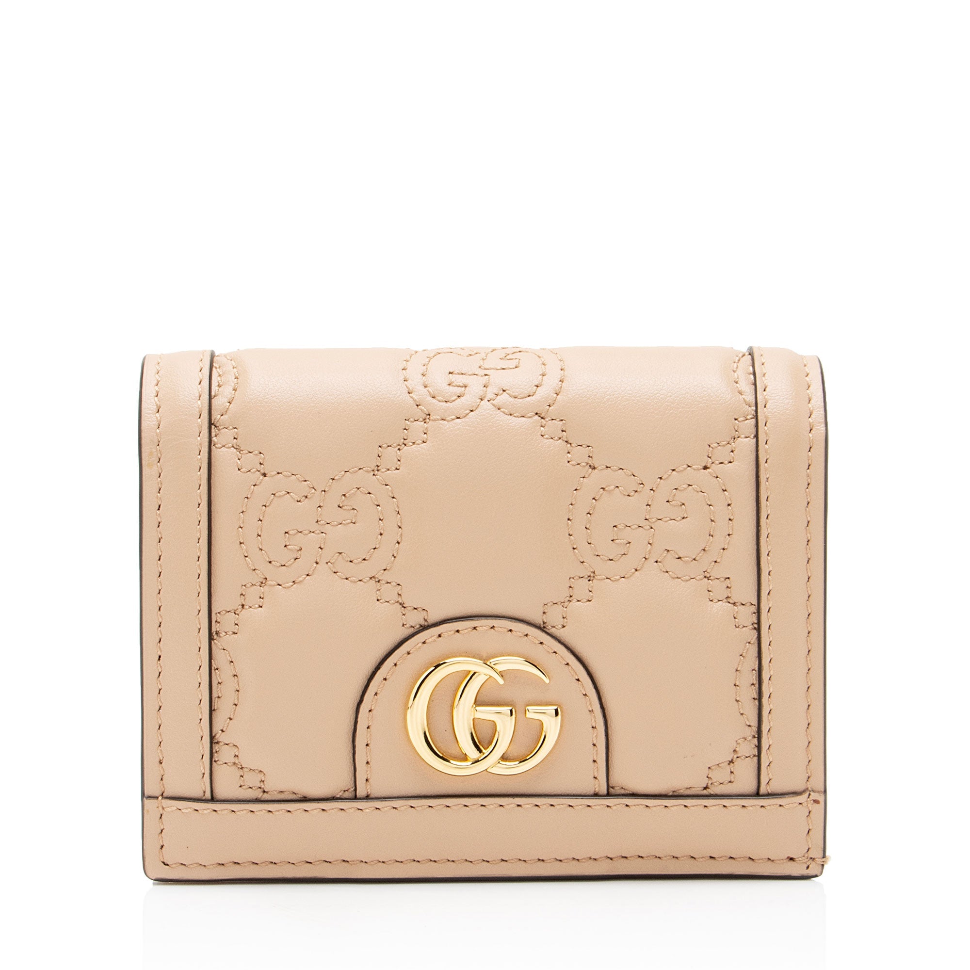 Gucci Jumbo GG Matelasse Leather Marmont Card Case Wallet