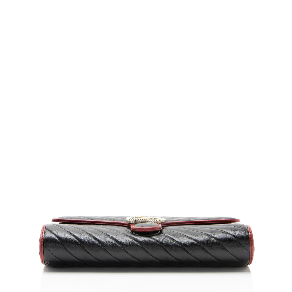 Gucci Matelasse Leather Torchon GG Marmont Clutch