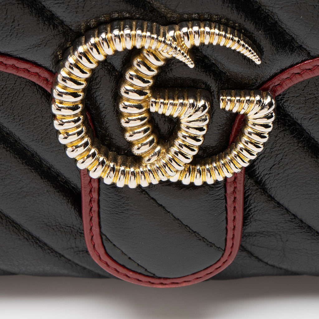 Gucci Matelasse Leather Torchon GG Marmont Clutch
