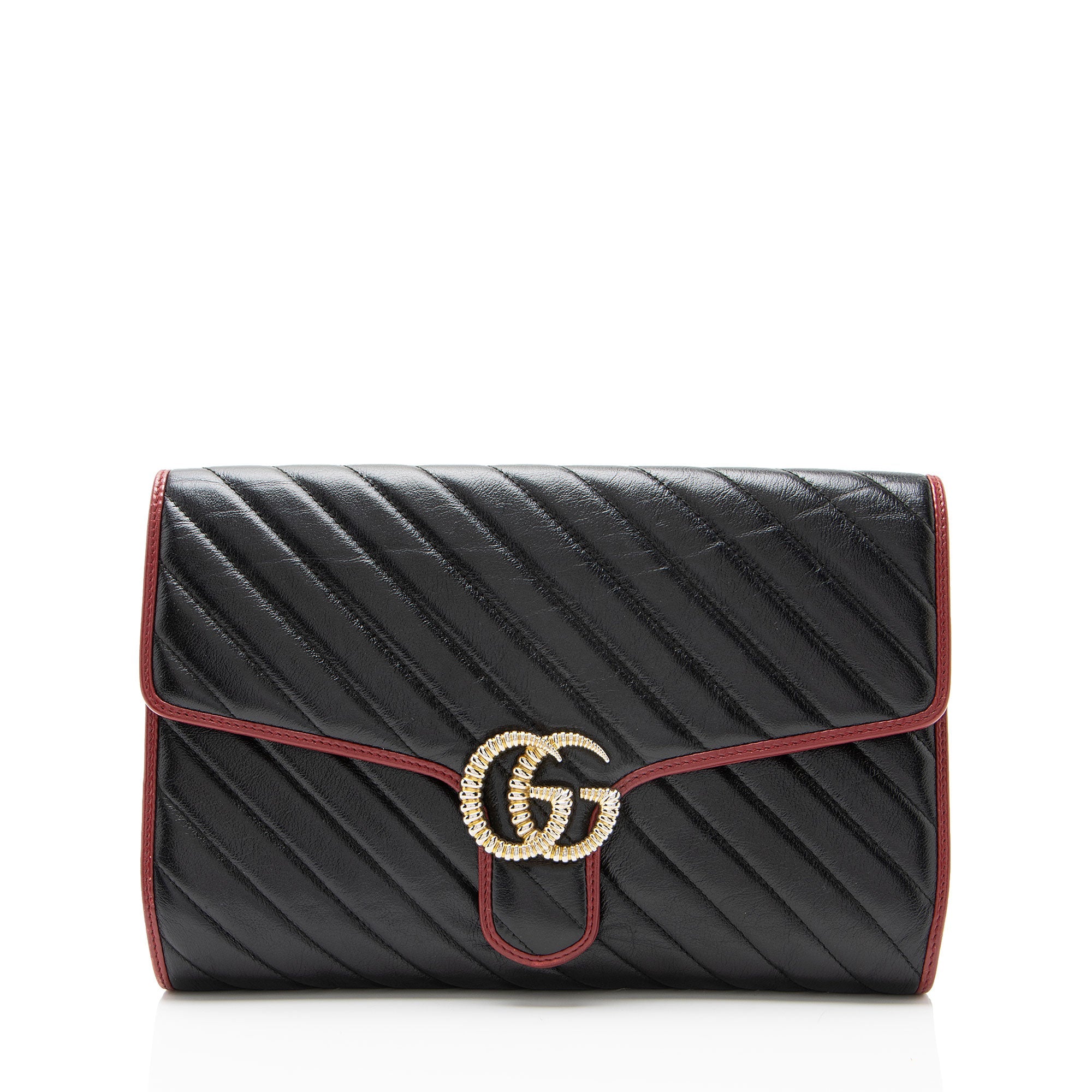 Gucci Matelasse Leather Torchon GG Marmont Clutch