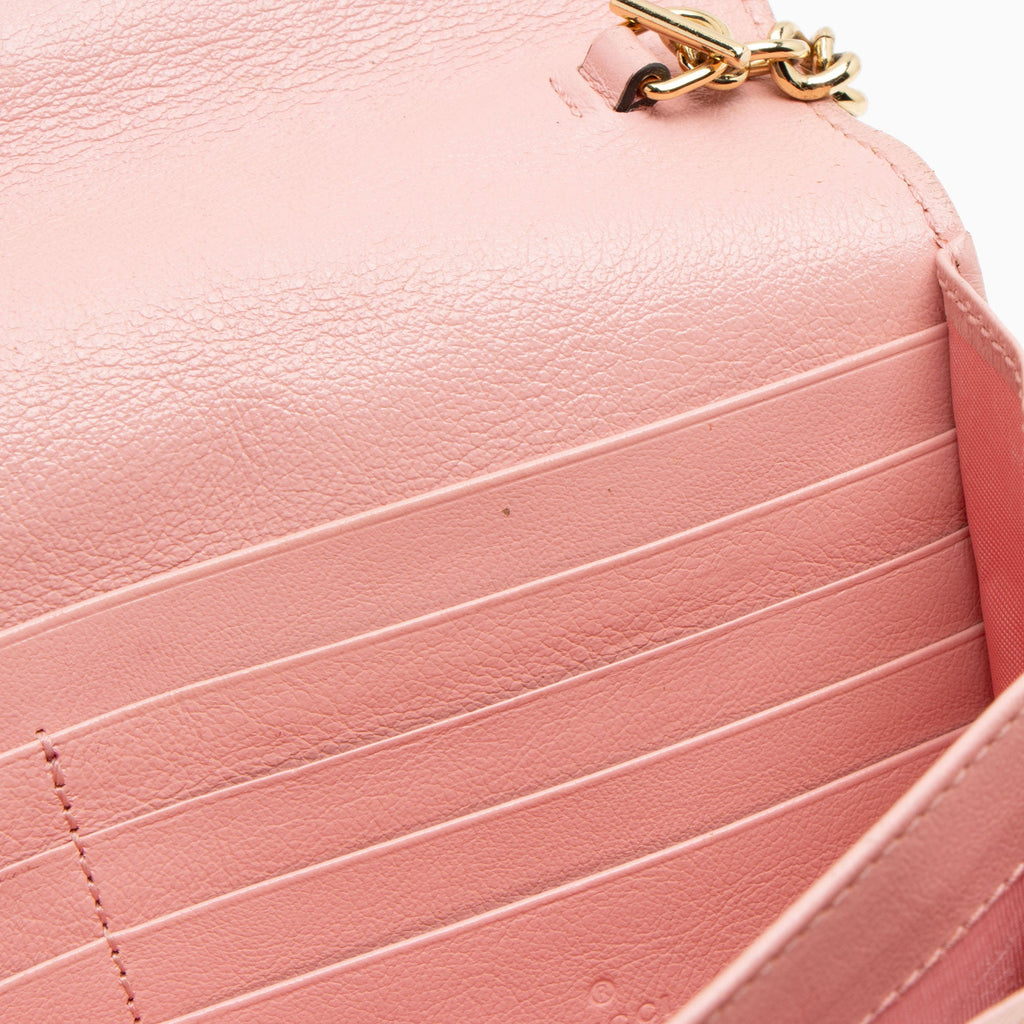 Gucci Matelasse Leather Crystal Torchon GG Marmont Mini Chain Bag