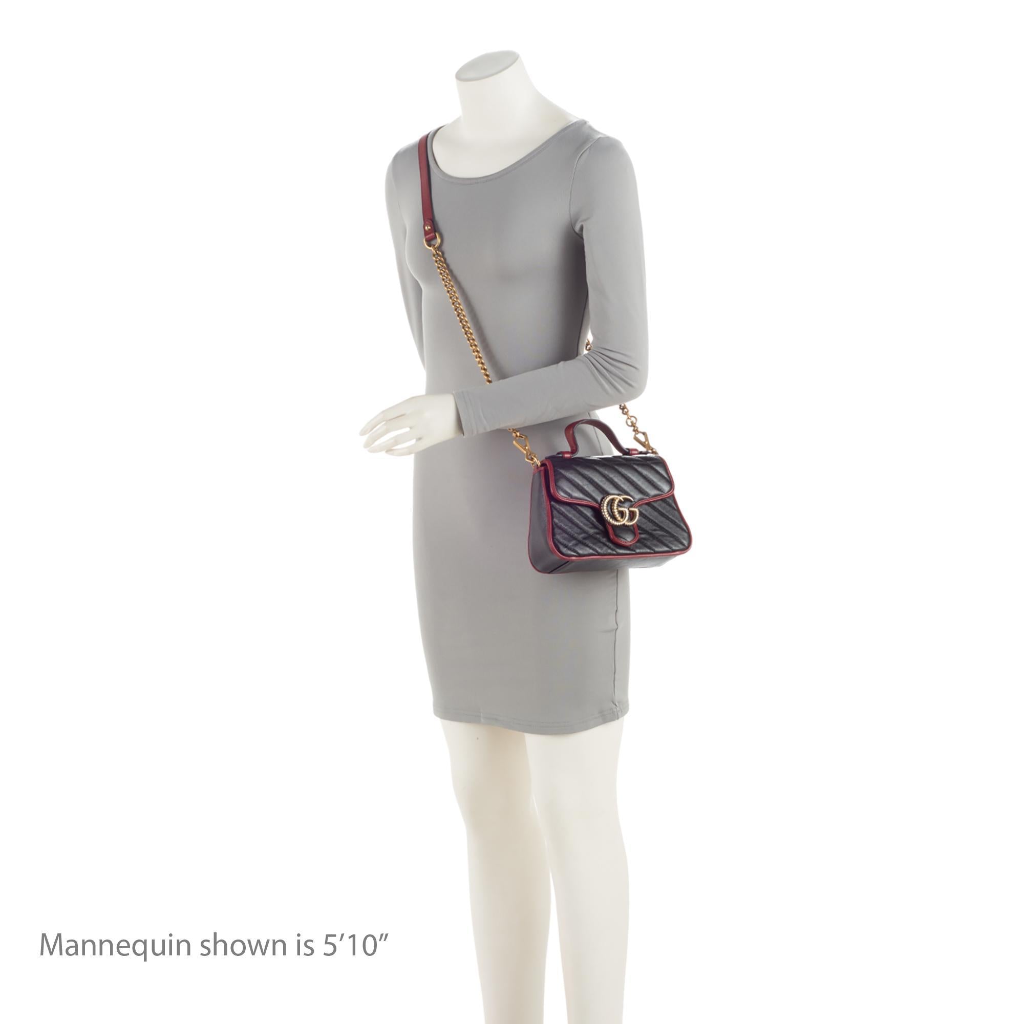 Gucci Matelasse Leather Torchon GG Marmont Mini Top Handle Bag (SHF-bIyeeK)