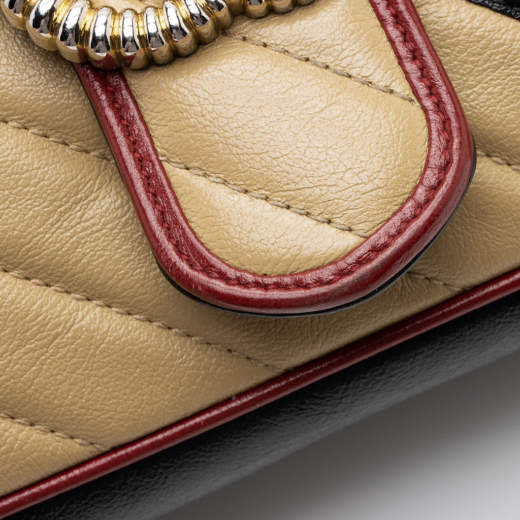 Gucci Matelasse Leather Torchon GG Marmont Small Flap Bag (SHF-fNtxDP)