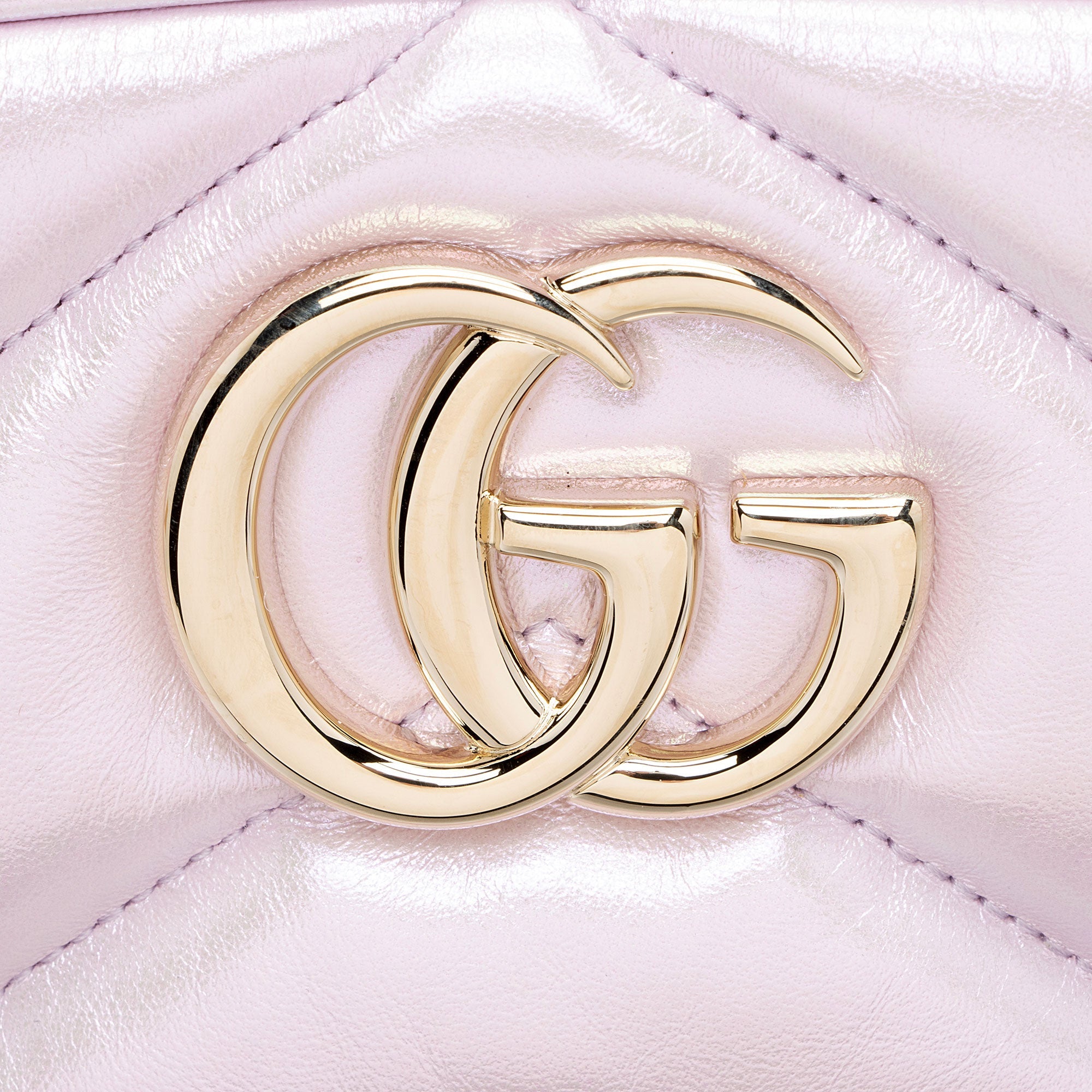 Gucci Matelasse Padded Iridescent Leather GG Marmont Small Camera Bag