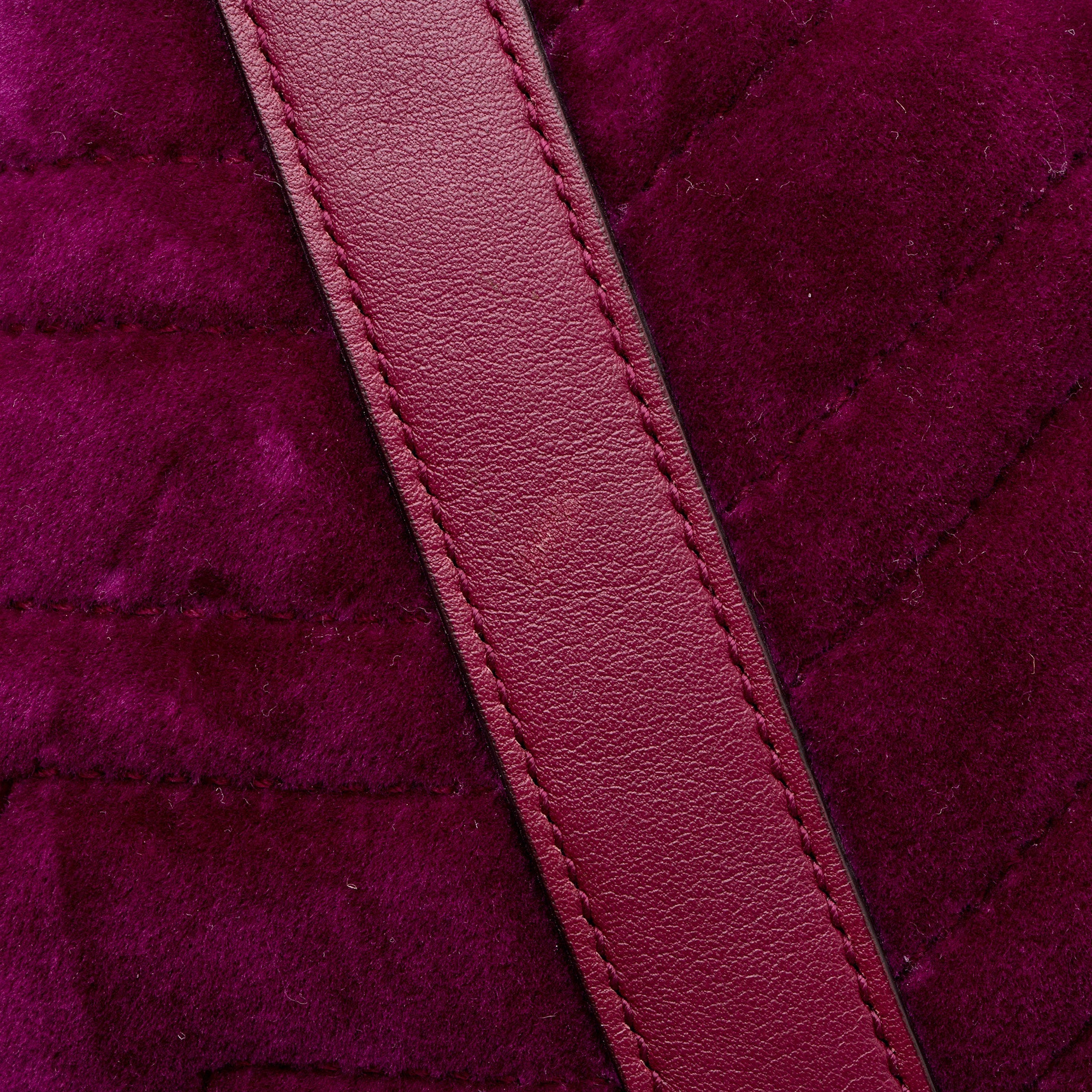 Gucci Matelasse Velvet GG Marmont Bucket Bag