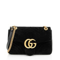 Gucci Matelasse Velvet GG Marmont Large Flap Bag