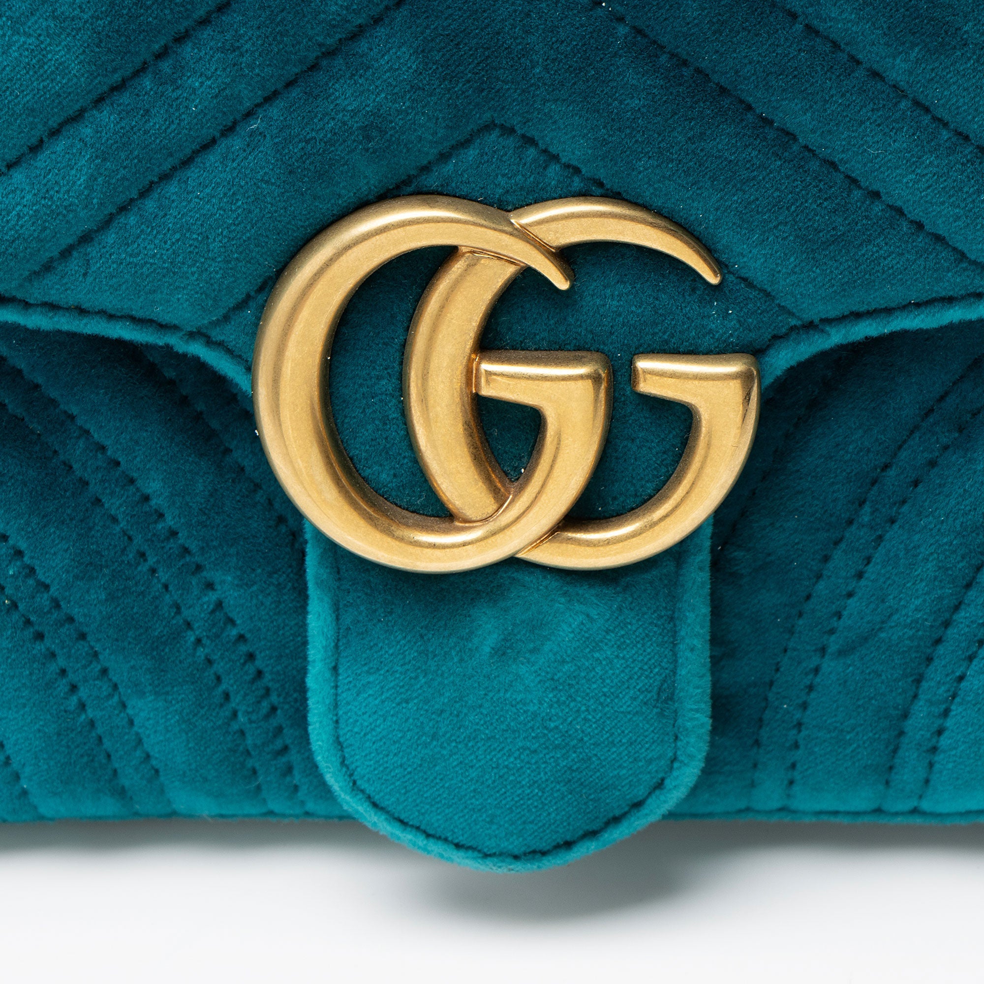 Gucci Matelasse Velvet GG Marmont Medium Flap Bag