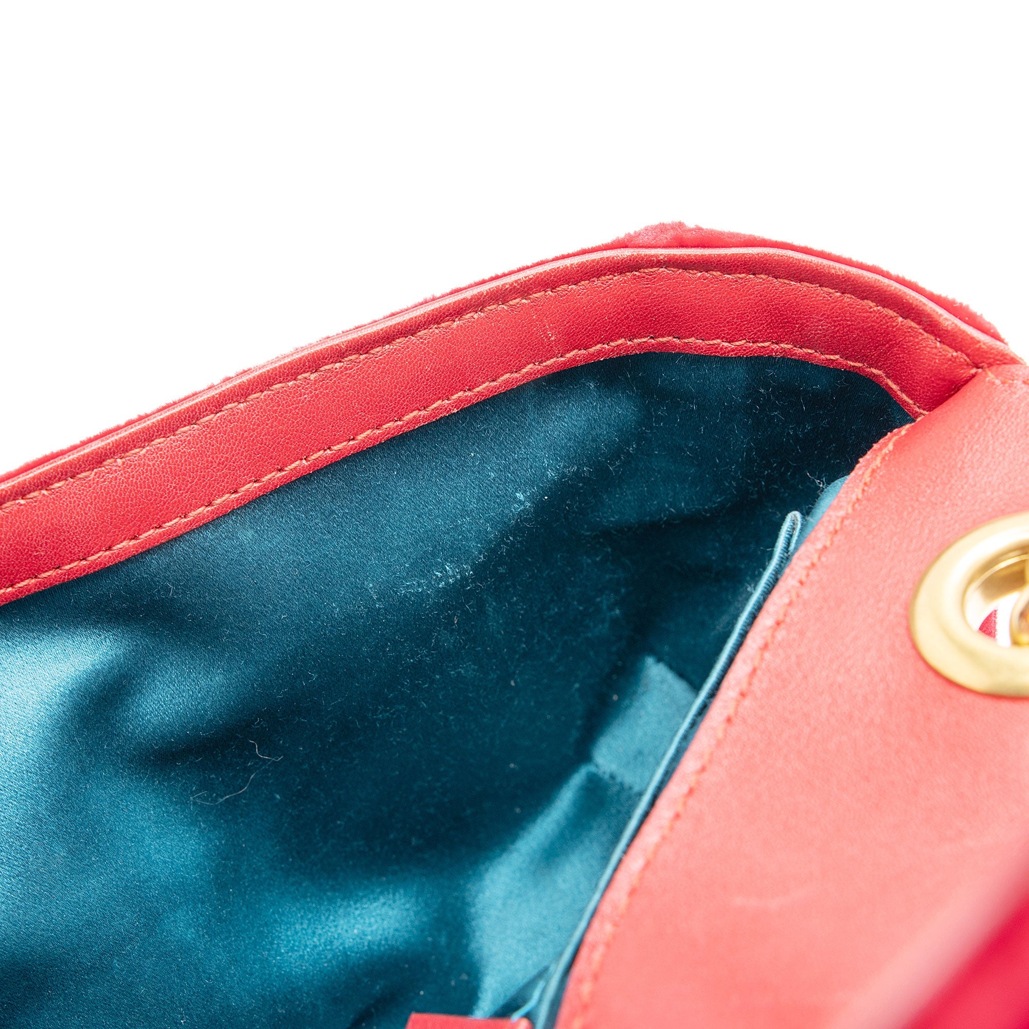 Gucci Matelasse Velvet GG Marmont Mini Flap Bag (SHF-80mt04)