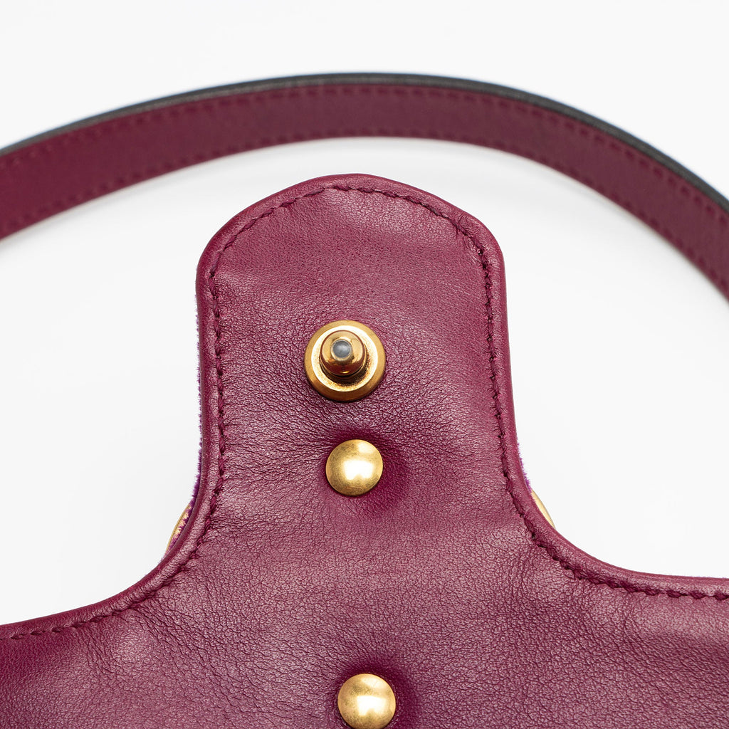 Gucci Matelasse Velvet GG Marmont Mini Flap  Bag (SHF-dH4gBl)