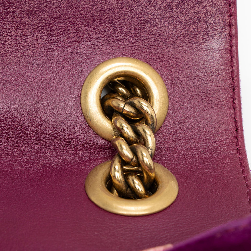 Gucci Matelasse Velvet GG Marmont Mini Flap  Bag (SHF-dH4gBl)
